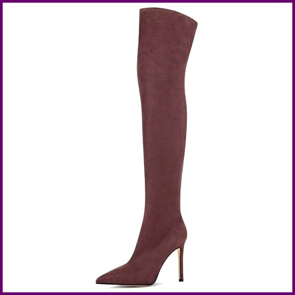 Women's Over the Knee Boots Suede High Heel Thigh High Stretch